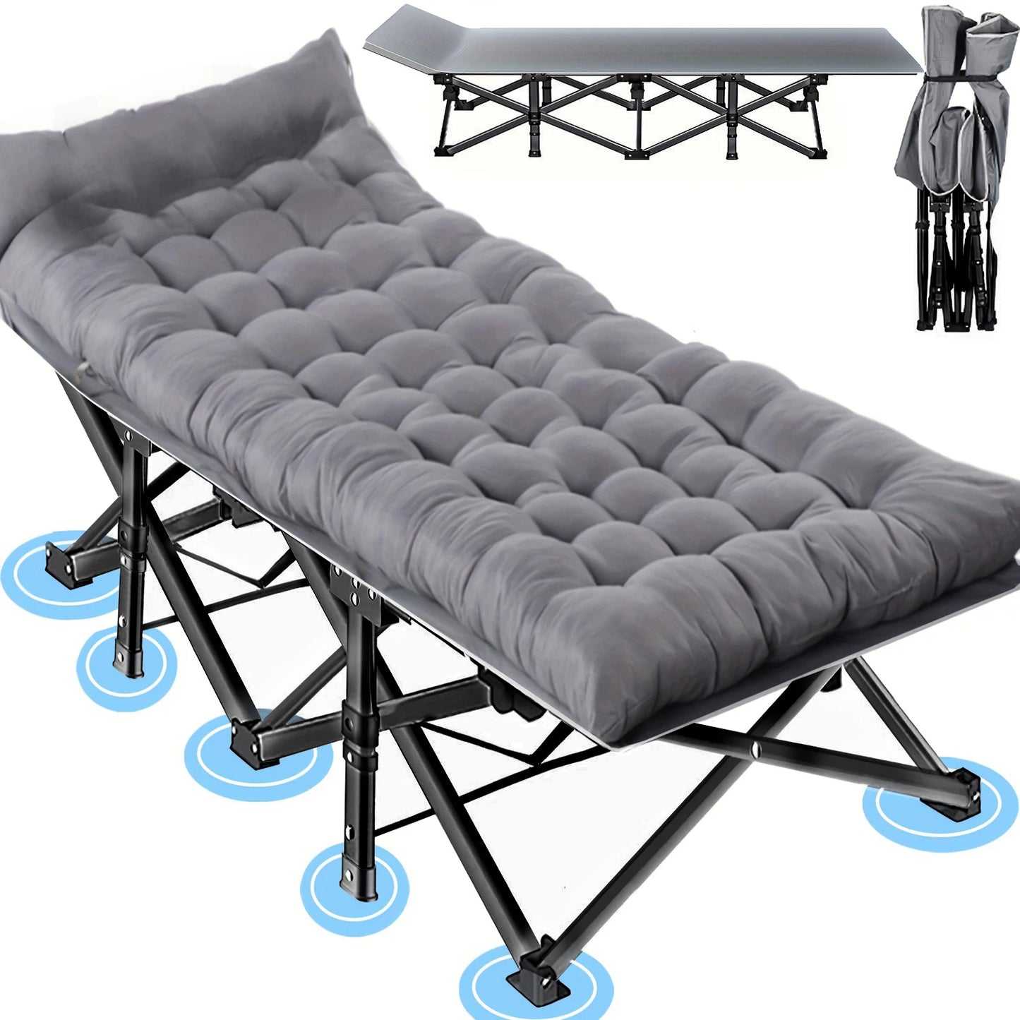 Aoran Heavy Duty Folding Camping Cot With Portable Mattress