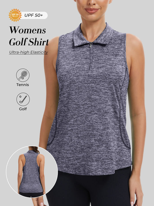 Sleeveless Golf Shirts for Women with Collar - Moisture Wicking Tennis Top Athletic Polo Tank Tops for Golf, Tennis, Workouts