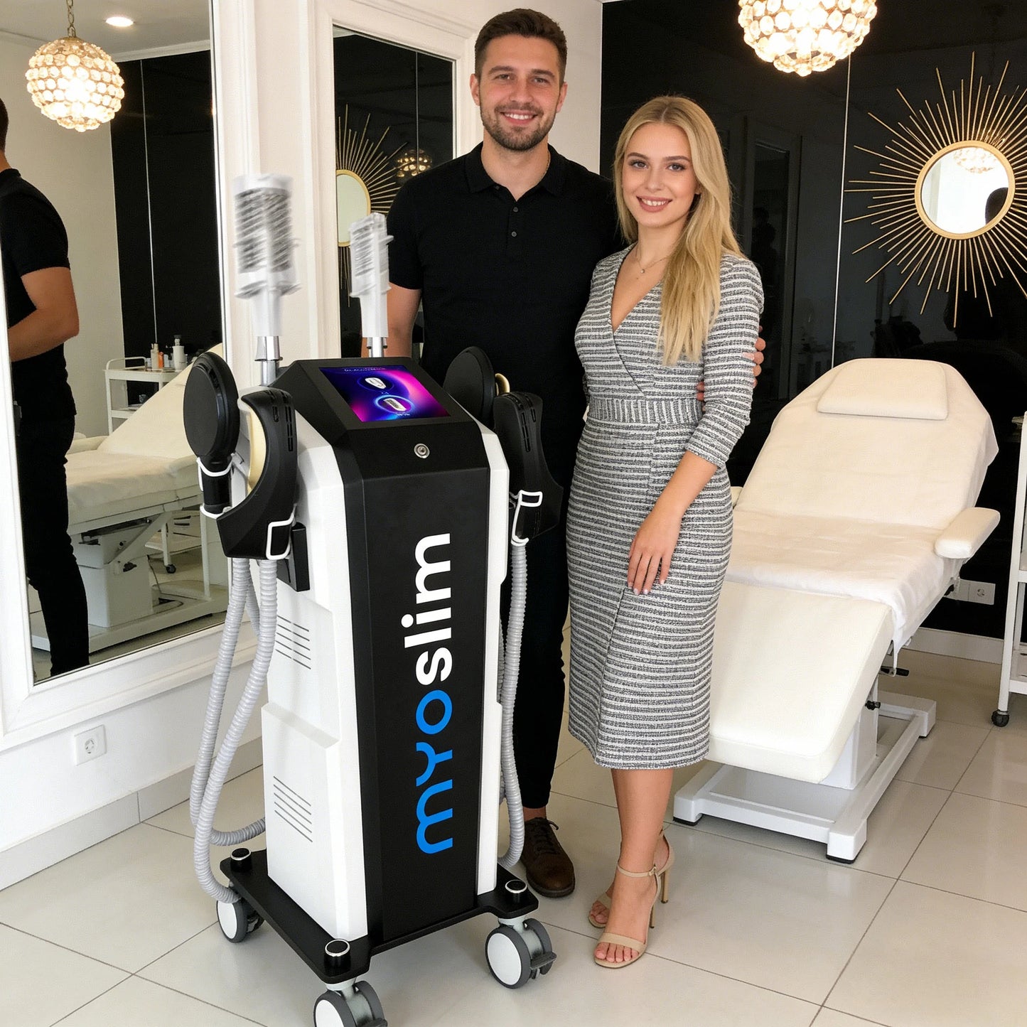 EMS Sculpting Machine, RFnova Roller Massage, 4 Handles, 5000W, Body Shaping, Fat Reduction, Muscle Sculpt, Salon Beauty Equipme