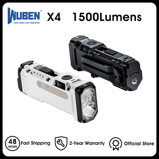 WUBEN X4 EDC LED Flashlight With RGB IP68 1600 Lumens