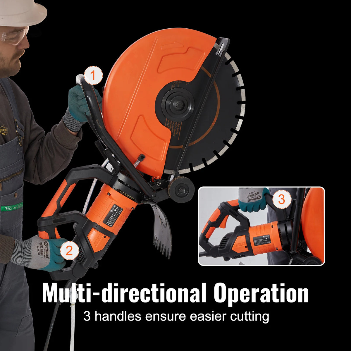 SucceBuy Electric Concrete Saw Wet Cutting Circular Cutter Adjustable Depth