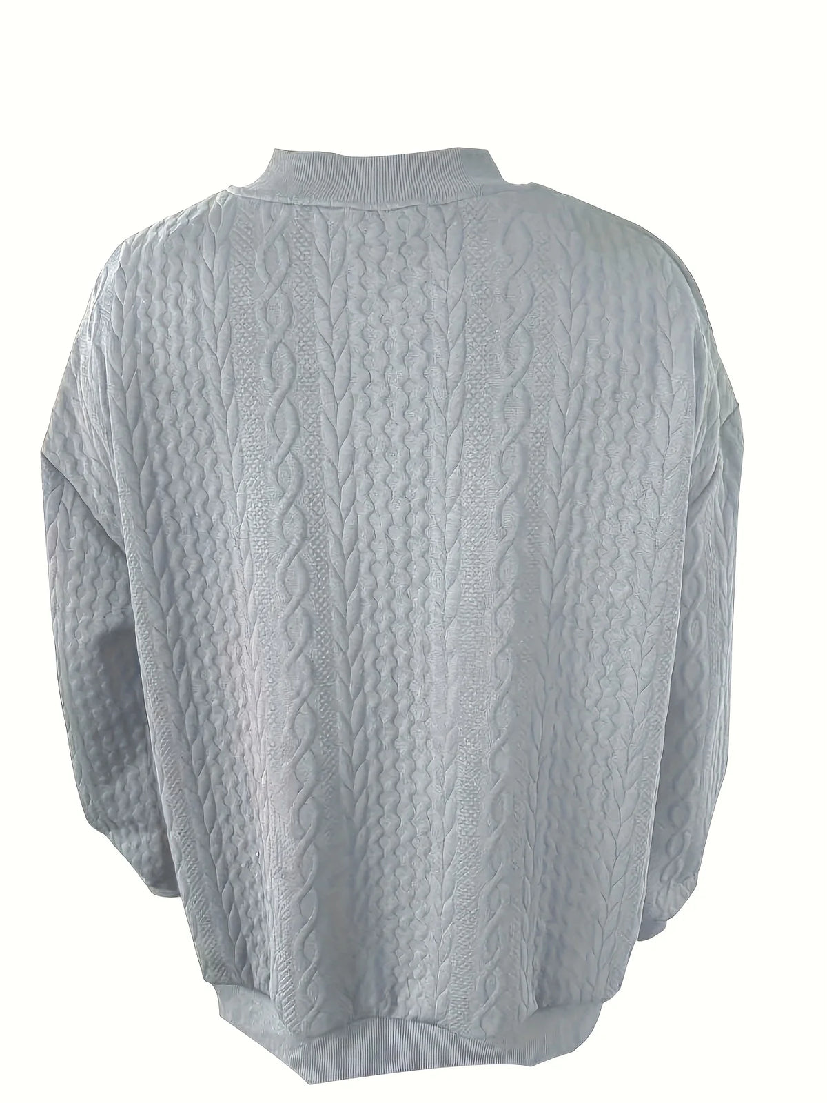 Women Cable Knit Zip Front Cardigan Top For Daily Wear