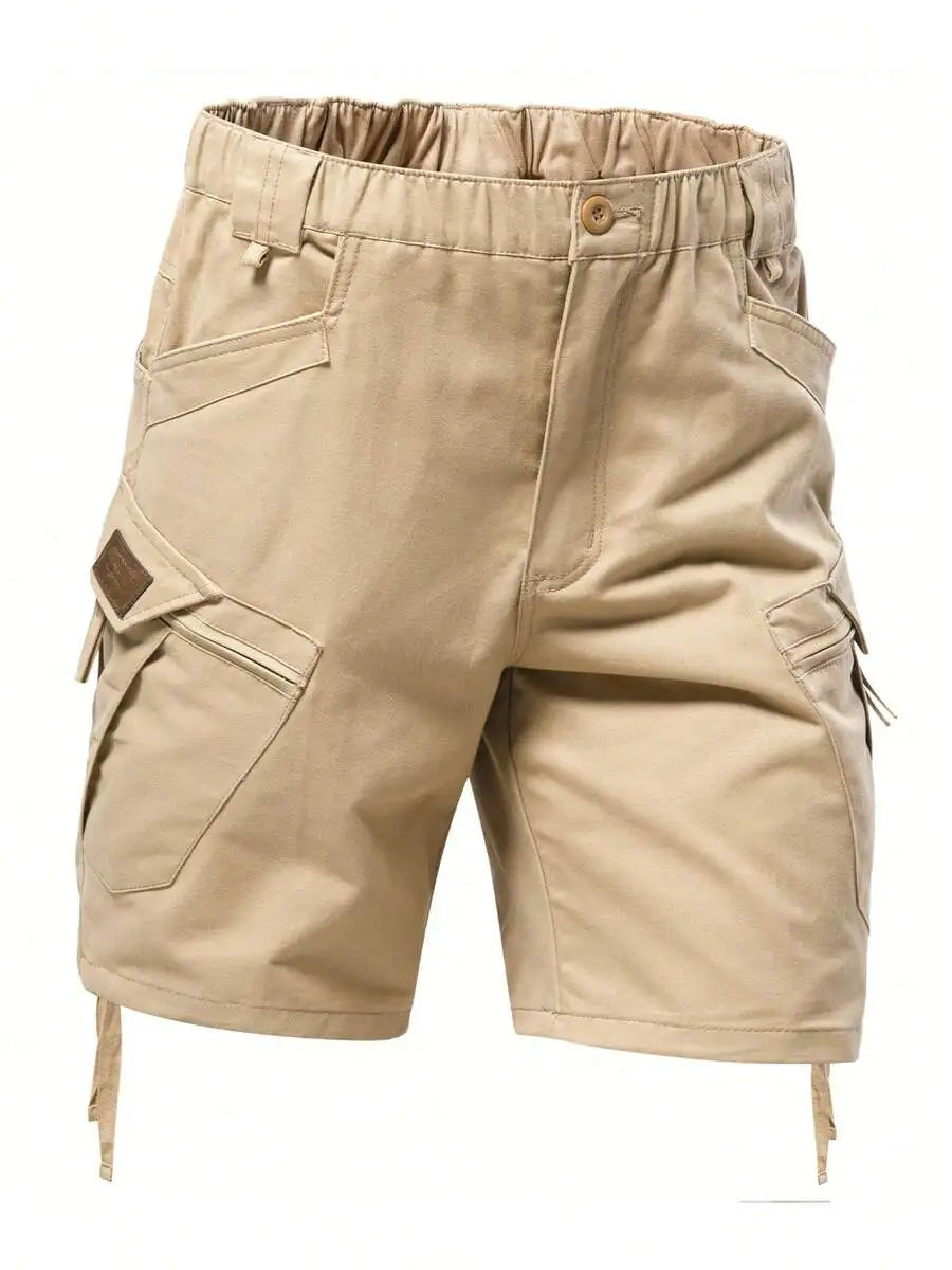 Men's Casual Cargo Shorts With Elastic Waist and Pockets