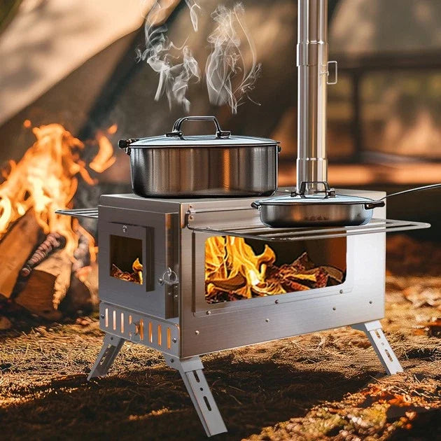 Hot Tent Stove Unho Wood Burning Portable Chimney Pipes