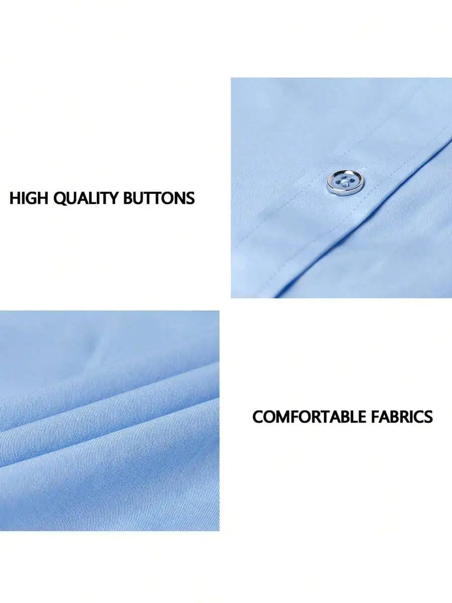 Men's Long Sleeve Button Down Casual Shirt With Contrast Collar