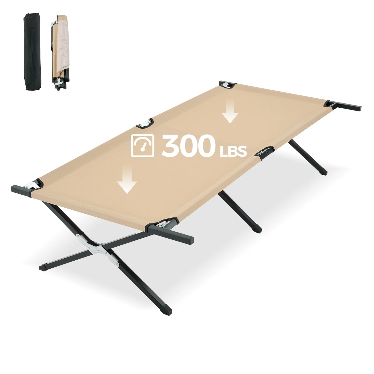 JHK Portable Folding Camping Cot Lounge Chair