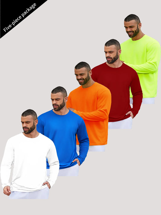 Mens Running Dry Long Sleeve T Shirt For Sun Protection