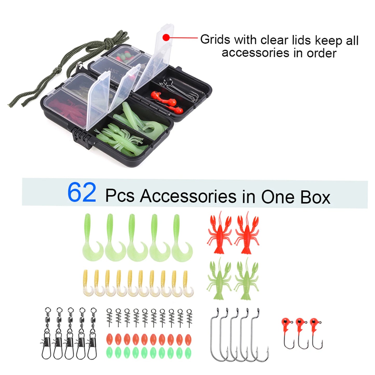 Telescopic Fishing Rod And Spinning Reel Combo Kit With Lures And Bag