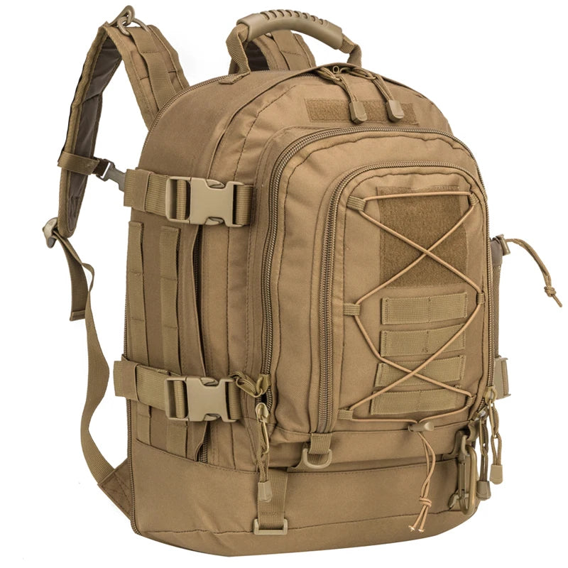 LQARMY 60L Military Tactical Backpack Army Assault Rucksack Outdoor 3Day Expandable Travel Backpack Hiking Molle Bug Out Bag