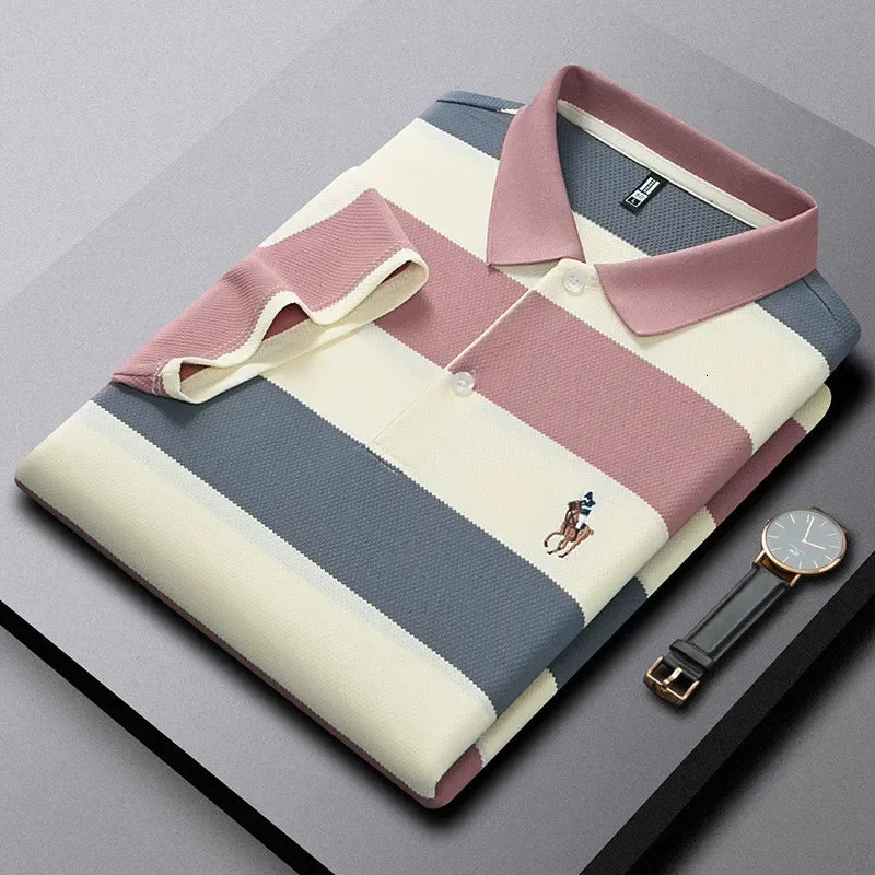Luxury Brand Designer Clothes Ali Direct Supply Short Sleeve Polo Shirt Simple Turn-Down Collar Design Wrinkle-Resistant Non-Pil