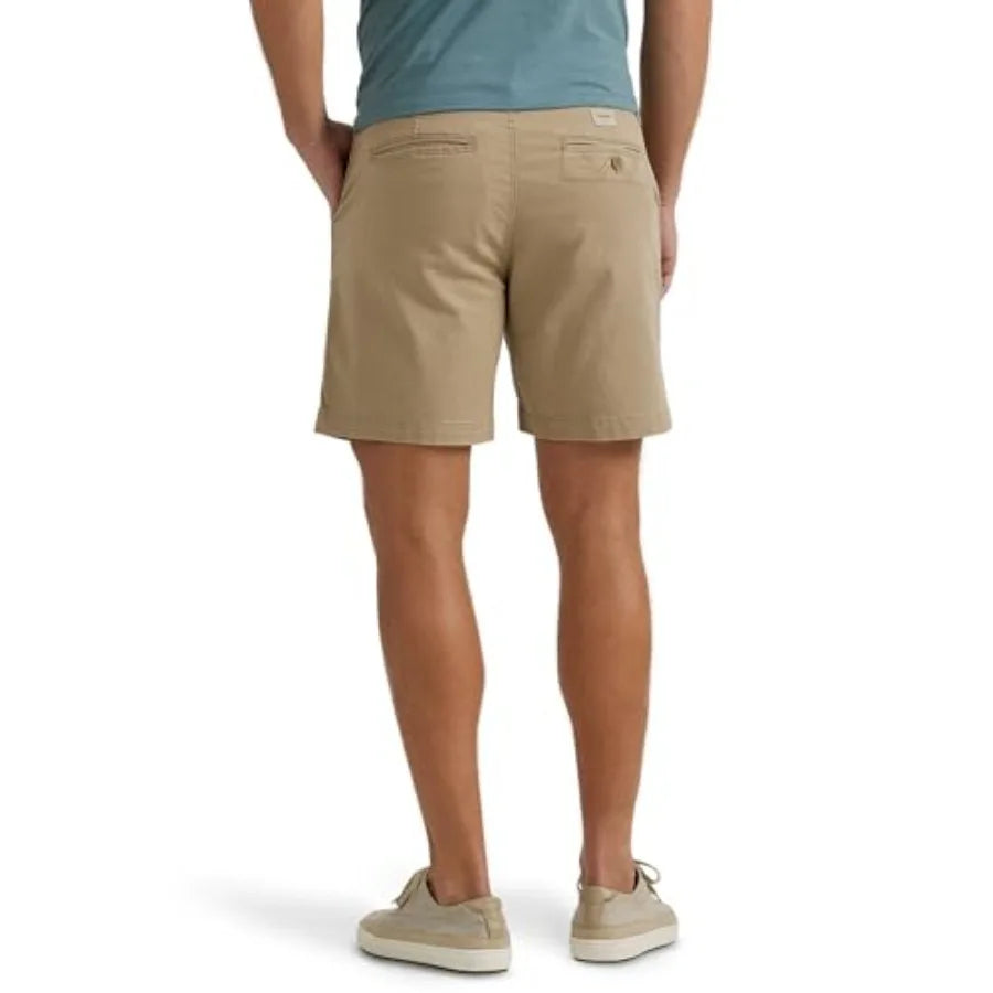 Men's Flat Front Shorts Knit Cotton Polyester For Summer