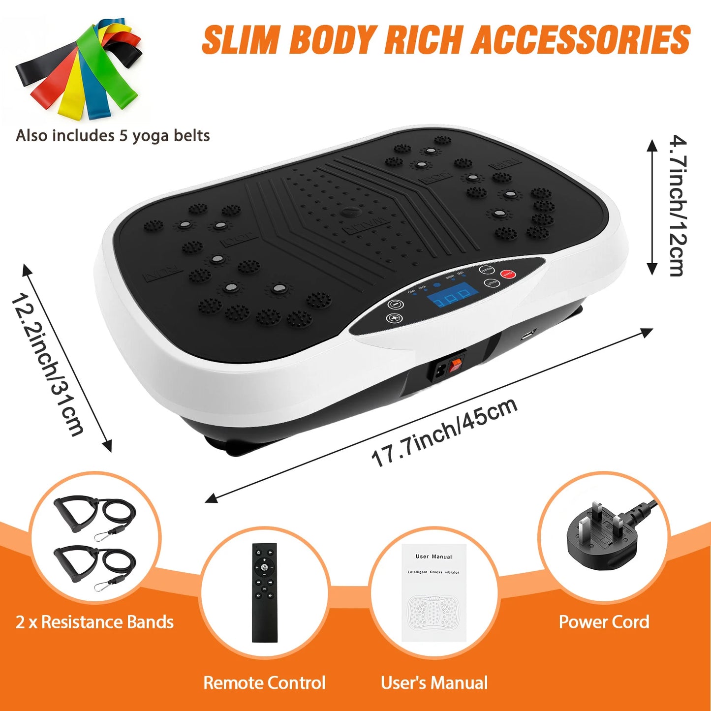 Portable Vibration Plate Full-Body Exercise Machine With Bluetooth Bands