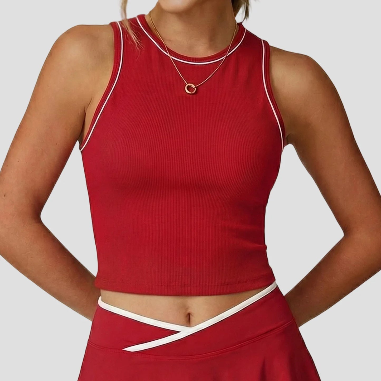 Crop Tank Top Women Gym Clothes with Removable Pads Quick Dry Running Fitness Workout Athleticwear Yoga Pilates Vest Solid Color
