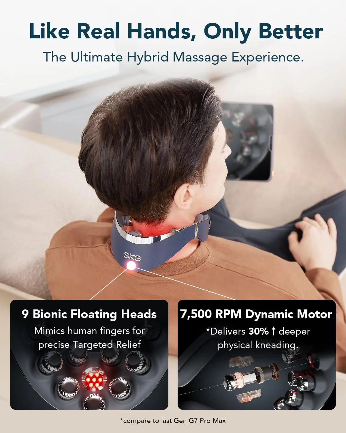 Cordless Foldable Neck Massager With Heat And Vibration For Travel