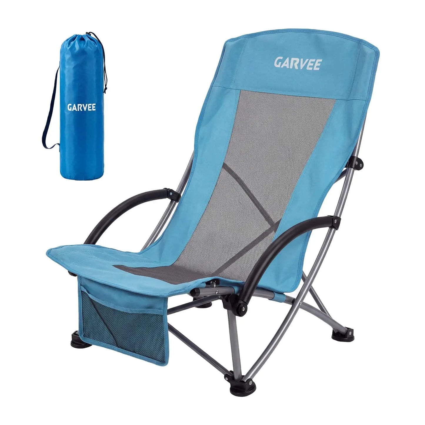 HiMISS High Back Beach Chair Folding With Cup Holder