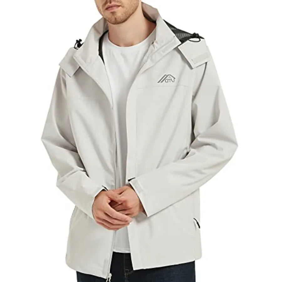 Lightweight Waterproof Hooded Rain Jacket For Outdoor Travel And Hiking