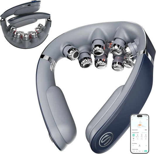 Cordless Foldable Neck Massager With Heat And Vibration For Travel