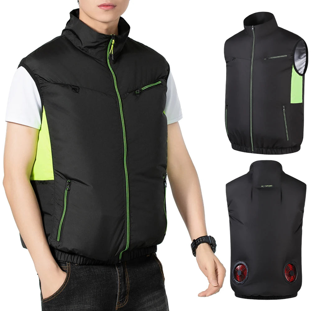 Portable Cooling Vest With Air Fan For Outdoor Work