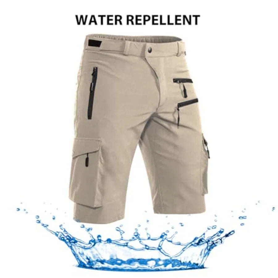 Men's Mountain Bike Shorts Stretch Hiking Cargo Shorts Quick Dry with Zipper Pocket for Bicycle Cycling Casual Golf
