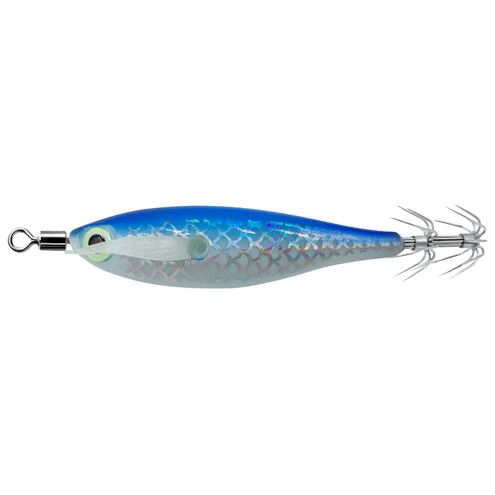Luminous Squid Hook Squid Fishing Lure with 3D Eyes Cuttlefish Attracting Lure Glow In The Dark Squid Bait for Night Fishing