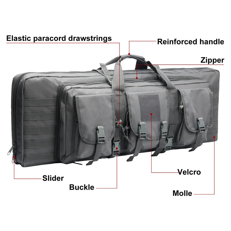 LQARMY Tactical Double Rifle Case MOLLE System