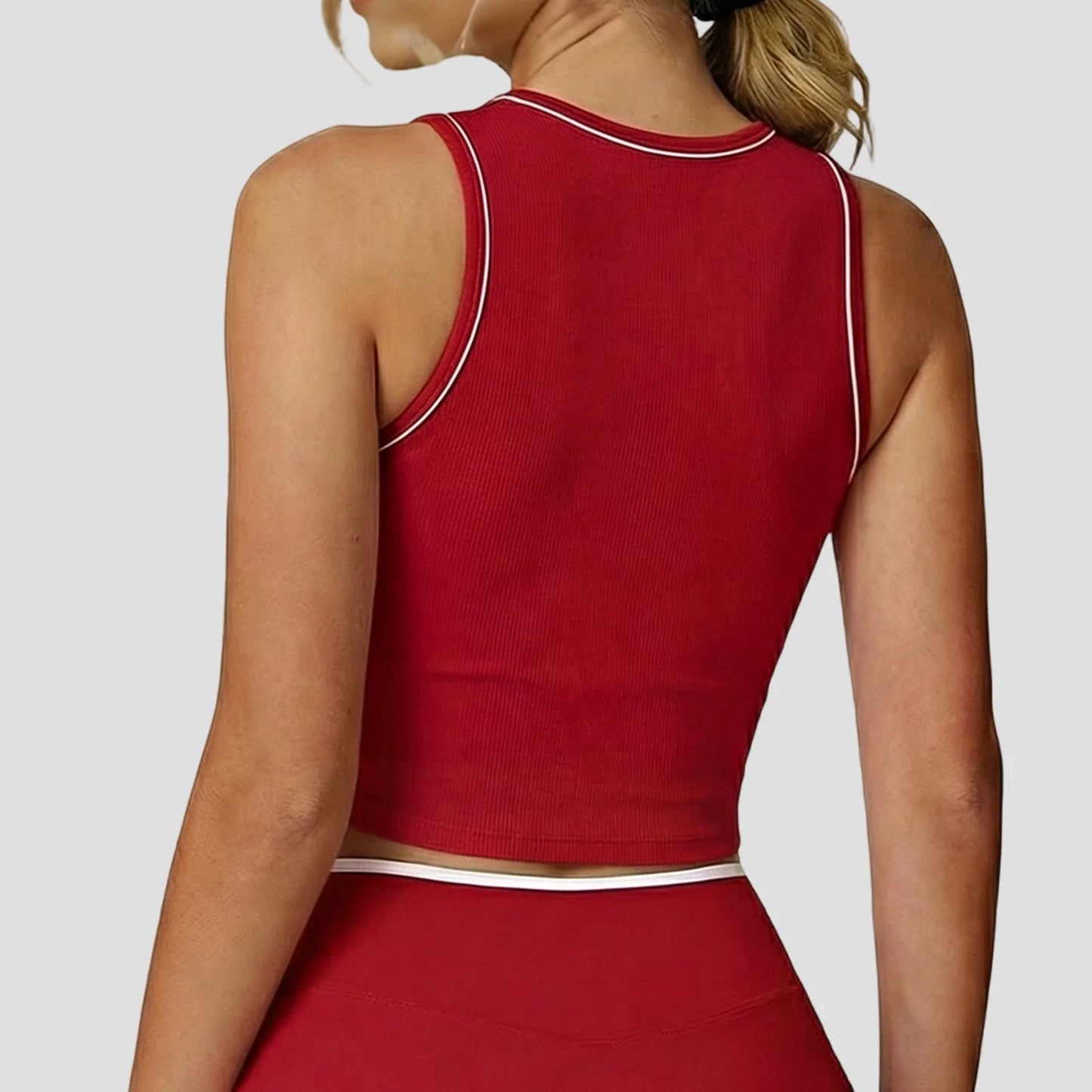 Crop Tank Top Women Gym Clothes with Removable Pads Quick Dry Running Fitness Workout Athleticwear Yoga Pilates Vest Solid Color