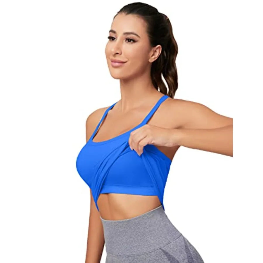 MathCat Workout Tank Tops for Women with Built in Bra, Sleeveless Gym Tops Seamless Racerback Athletic Yoga Shirts