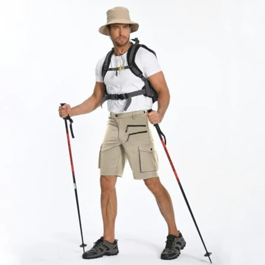 Men's Mountain Bike Shorts Stretch Hiking Cargo Shorts Quick Dry with Zipper Pocket for Bicycle Cycling Casual Golf