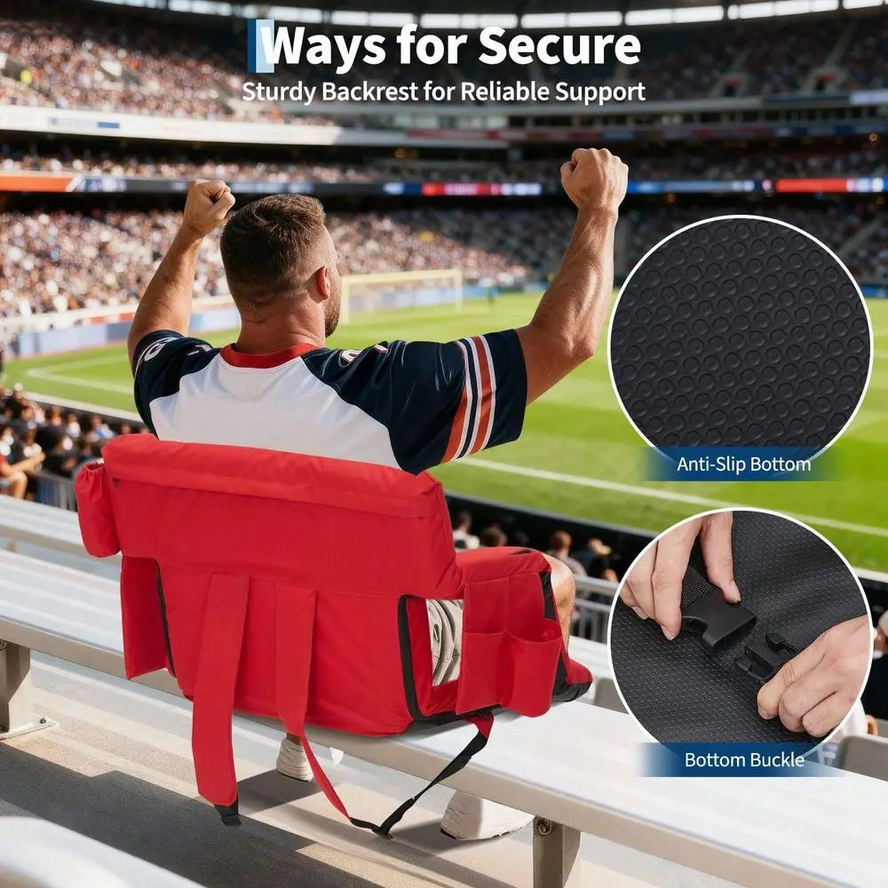 20 Stadium Seat,Wide Stadium Seats With Back Support,6Position Adjustable Bleacher Chairs,Folding Bleacher Seats Stadium Chair