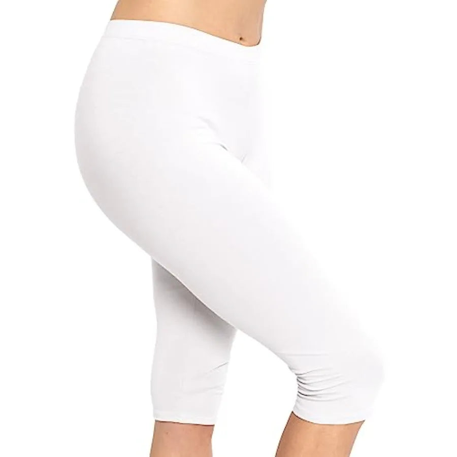 Women's Capri Leggings Cotton and Ankle Leggings for Women Plus Size Stretch Summer Lightweight Pants