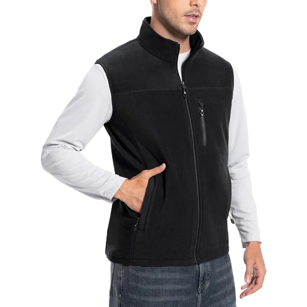 Pioneer Camp Men Lightweight Warm Polar Fleece Vest With Pockets