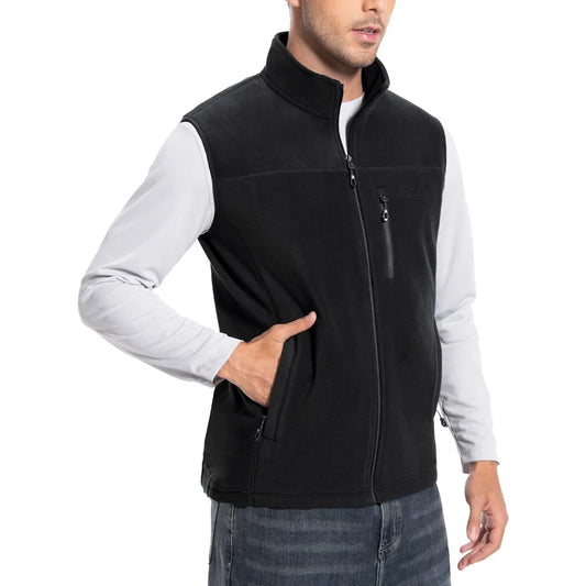 Pioneer Camp Men Lightweight Warm Polar Fleece Vest With Pockets