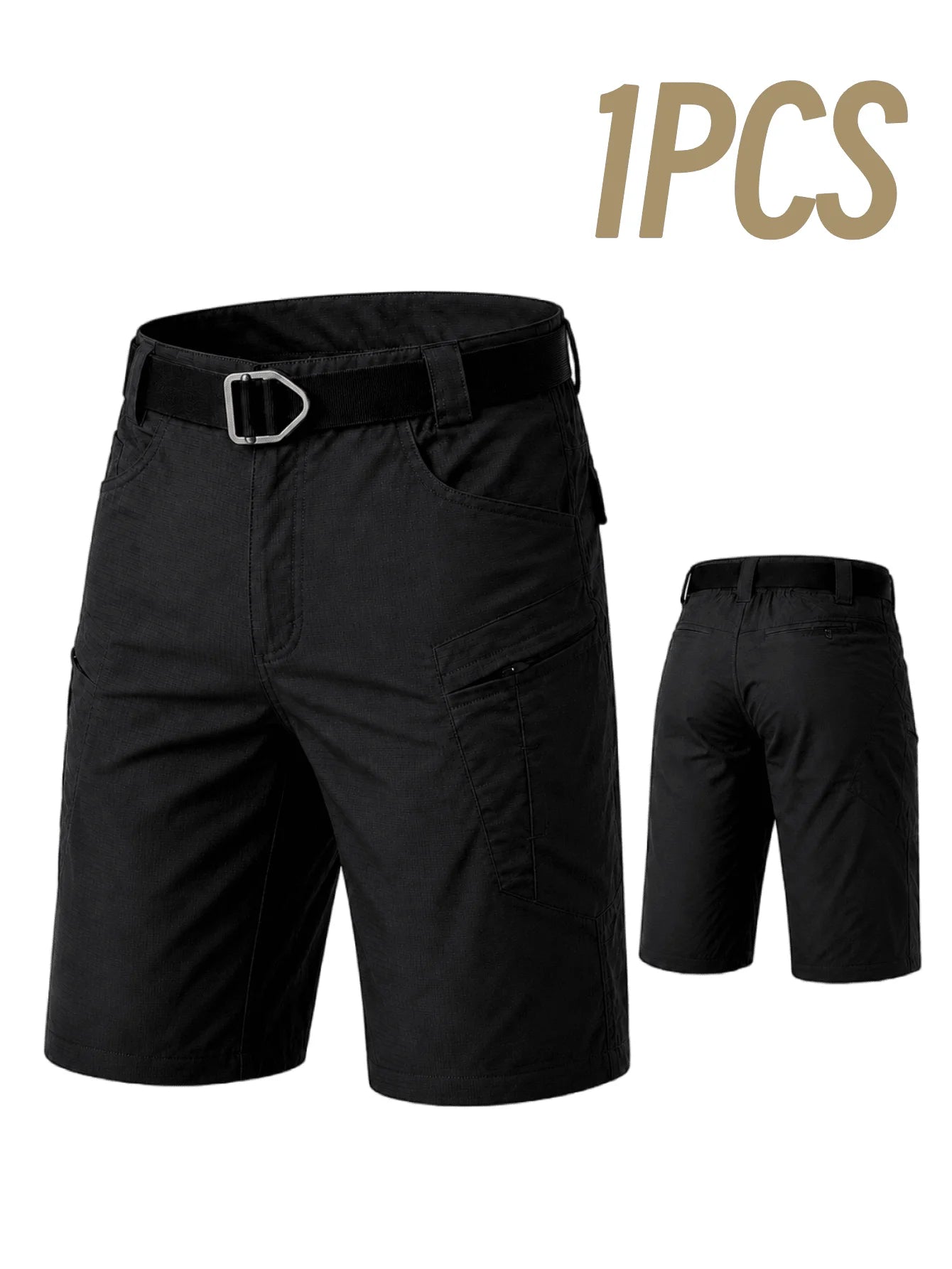 Men’s Cargo Shorts For Outdoor Use, Lightweight Quick-Dry Breathable Fabric, Multiple Zippered Pockets, Rugged Non-Stretch