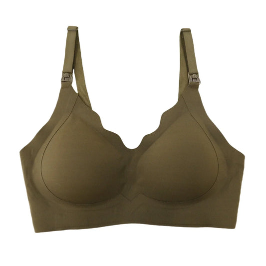 Women'S Breastfeeding Wave Border V-Neck Seamless Comfort Without Steel Ring Gathering Maternity Underwear2027