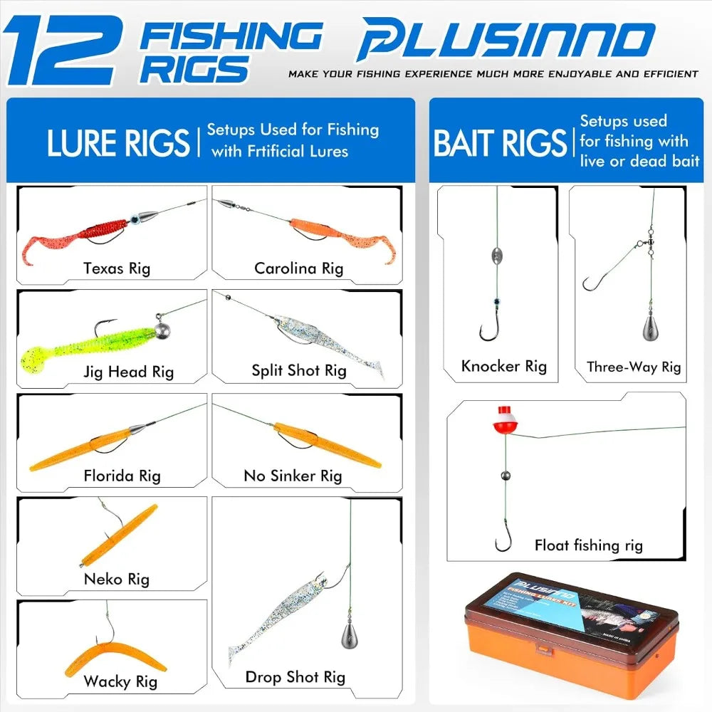 Fishing Lures Kit With Tackle Box 353 Pieces Freshwater Bass