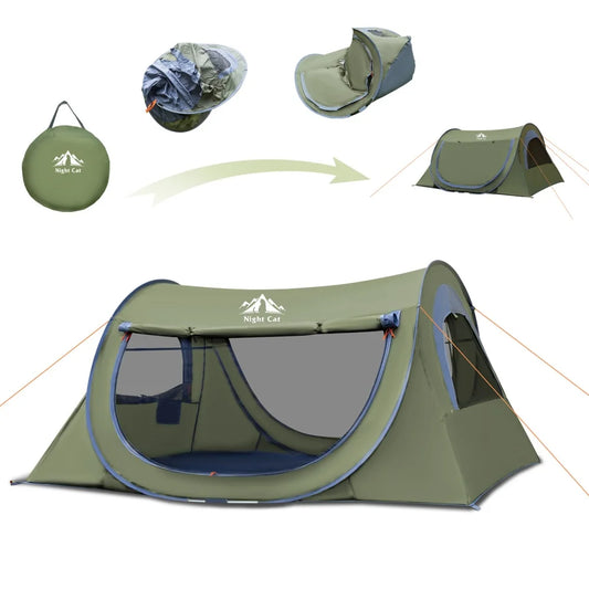 Night Cat Pop Up Tent Two Person With Mosquito Net