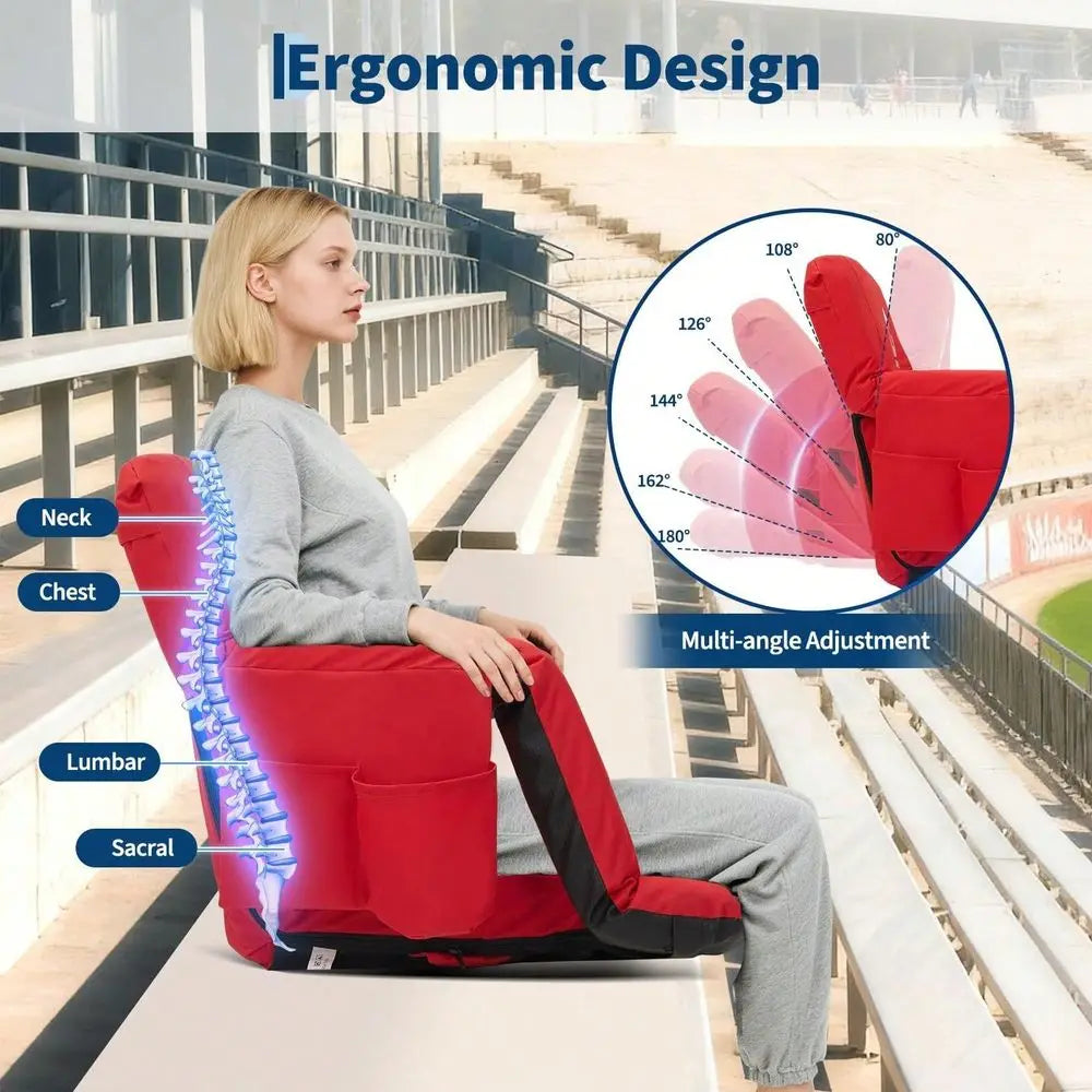 20 Stadium Seat,Wide Stadium Seats With Back Support,6Position Adjustable Bleacher Chairs,Folding Bleacher Seats Stadium Chair