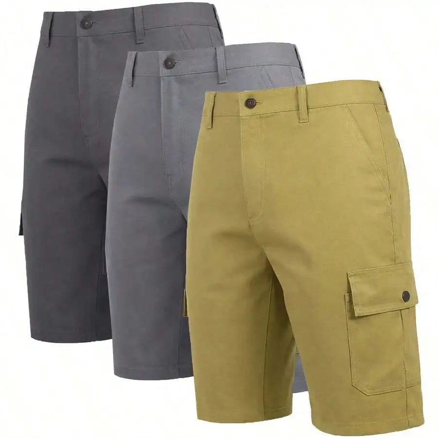 Mens Cotton Flex Stretch Cargo Shorts For Casual Summer Wear