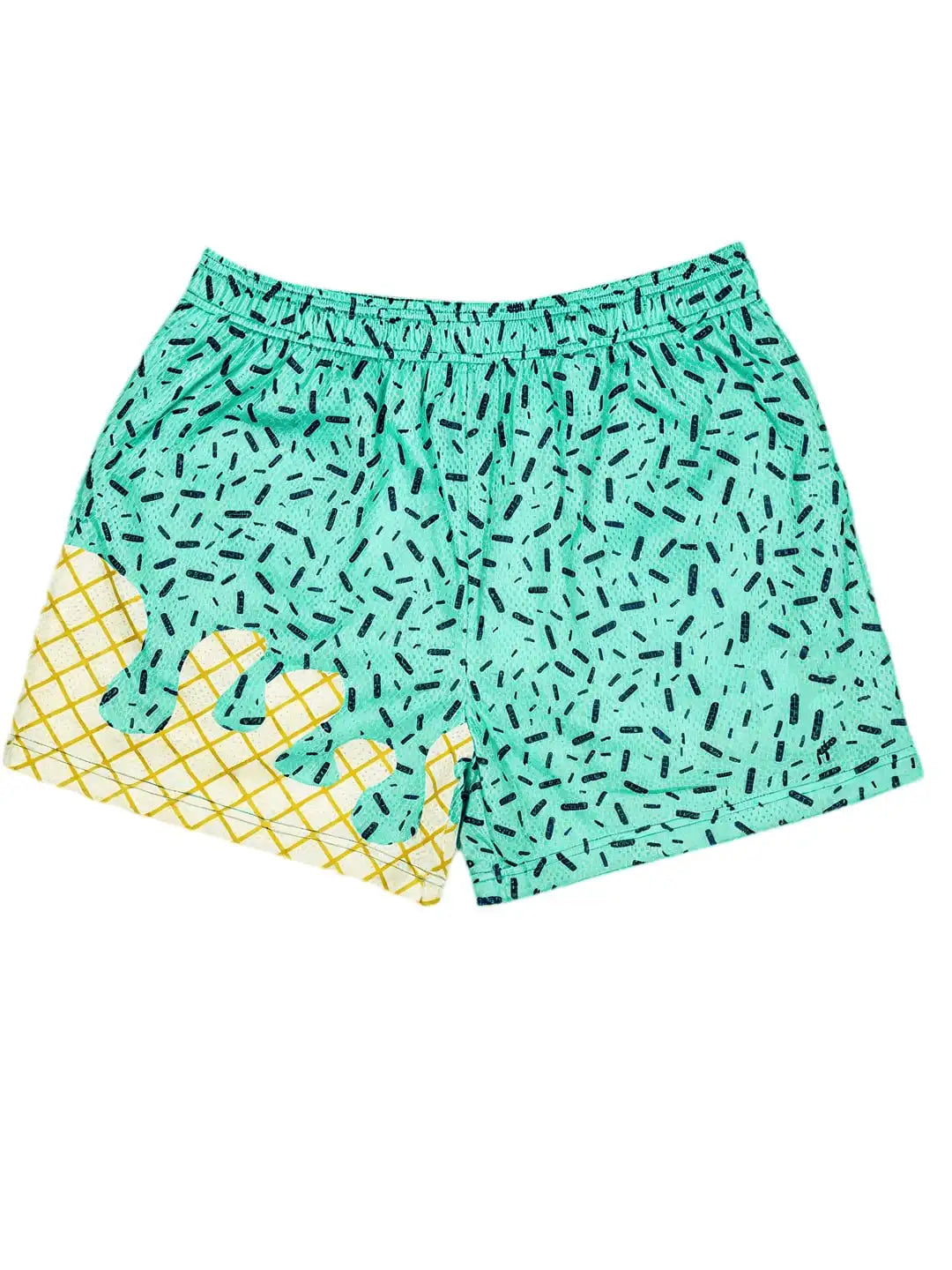 Ice Cream Print Baseball Shorts For Casual And Beach Activities