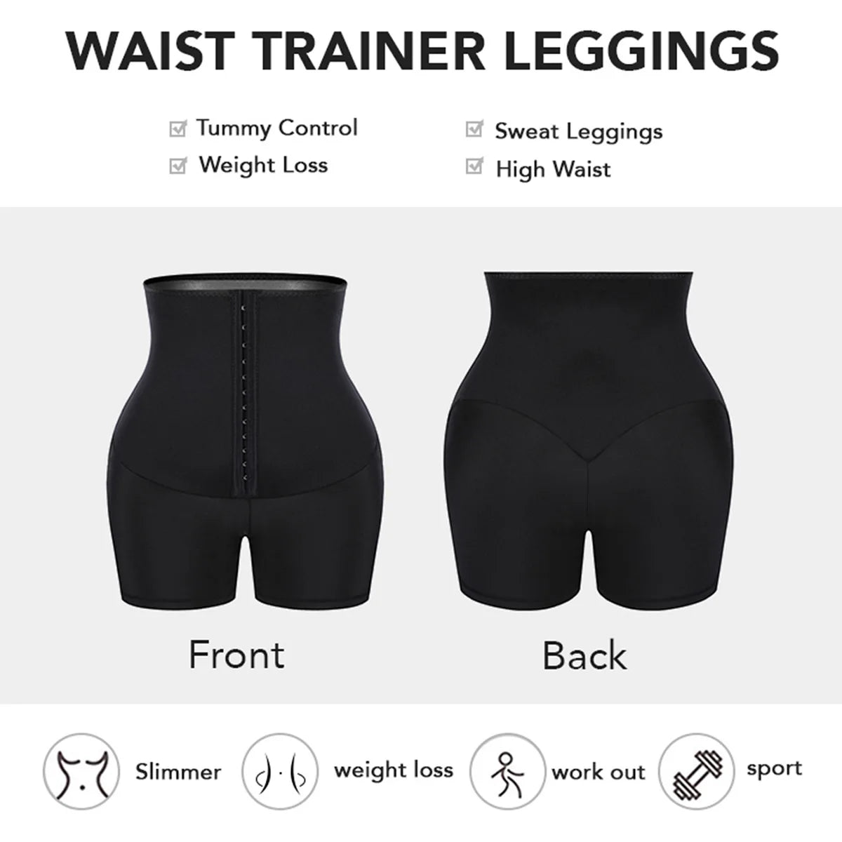 Women's Sauna Sweat Shorts Set High Waist Compression Body Shaper Thermo