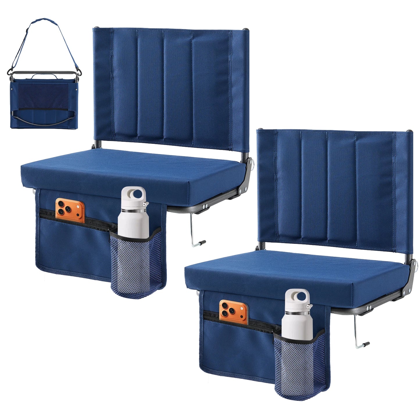 JHK Outdoor Foldable Chair With Back Support Portable Lightweight