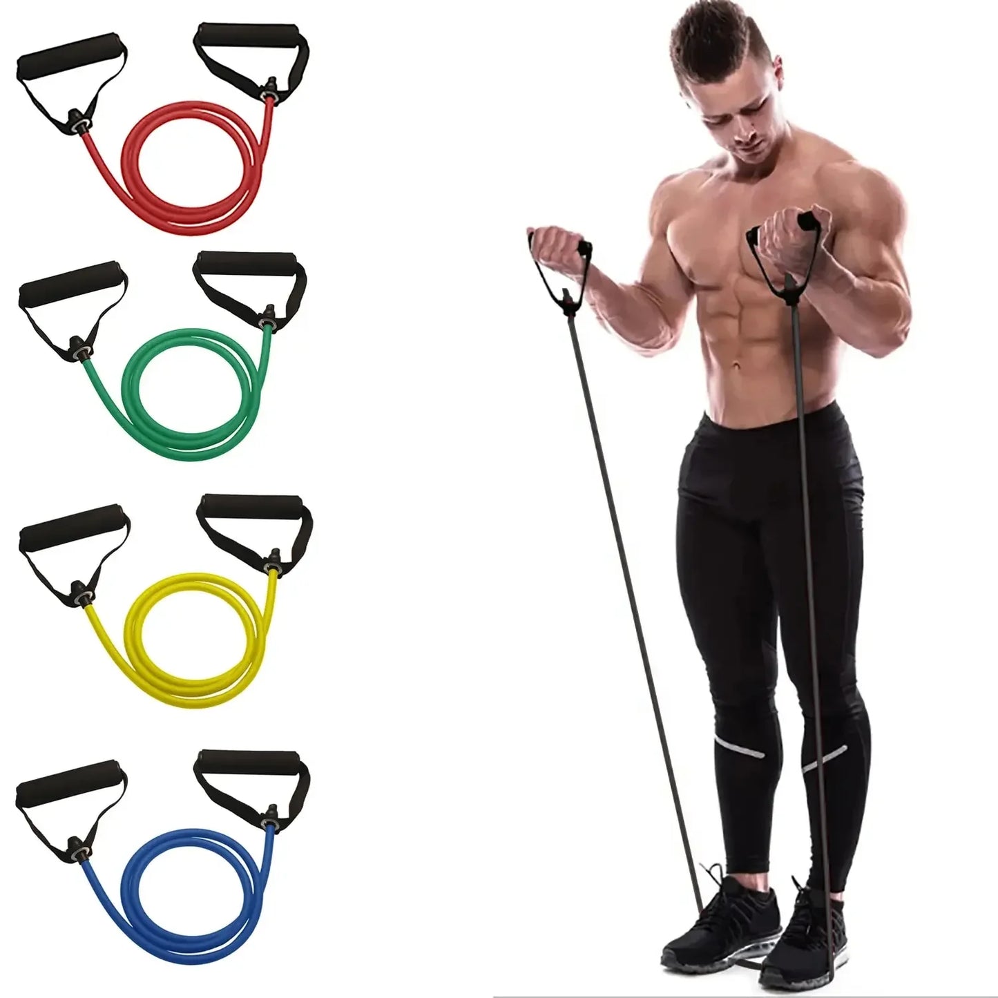 Resistance Bands With Handles For Home Gym Training