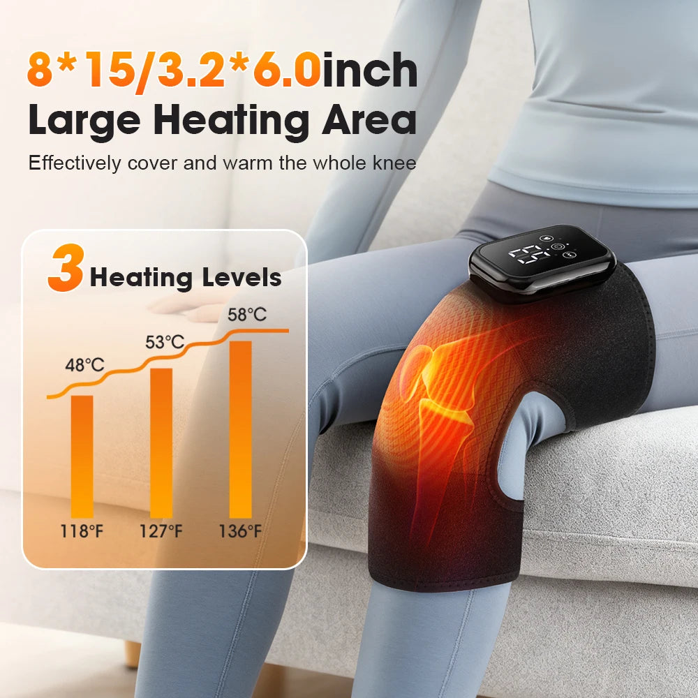 Electric Cordless Knee Massager With Heat And Vibration Knee Pad Brace For Sports Recovery Joint Support Extended Version