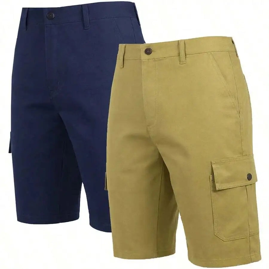 Mens Cotton Flex Stretch Cargo Shorts For Casual Summer Wear