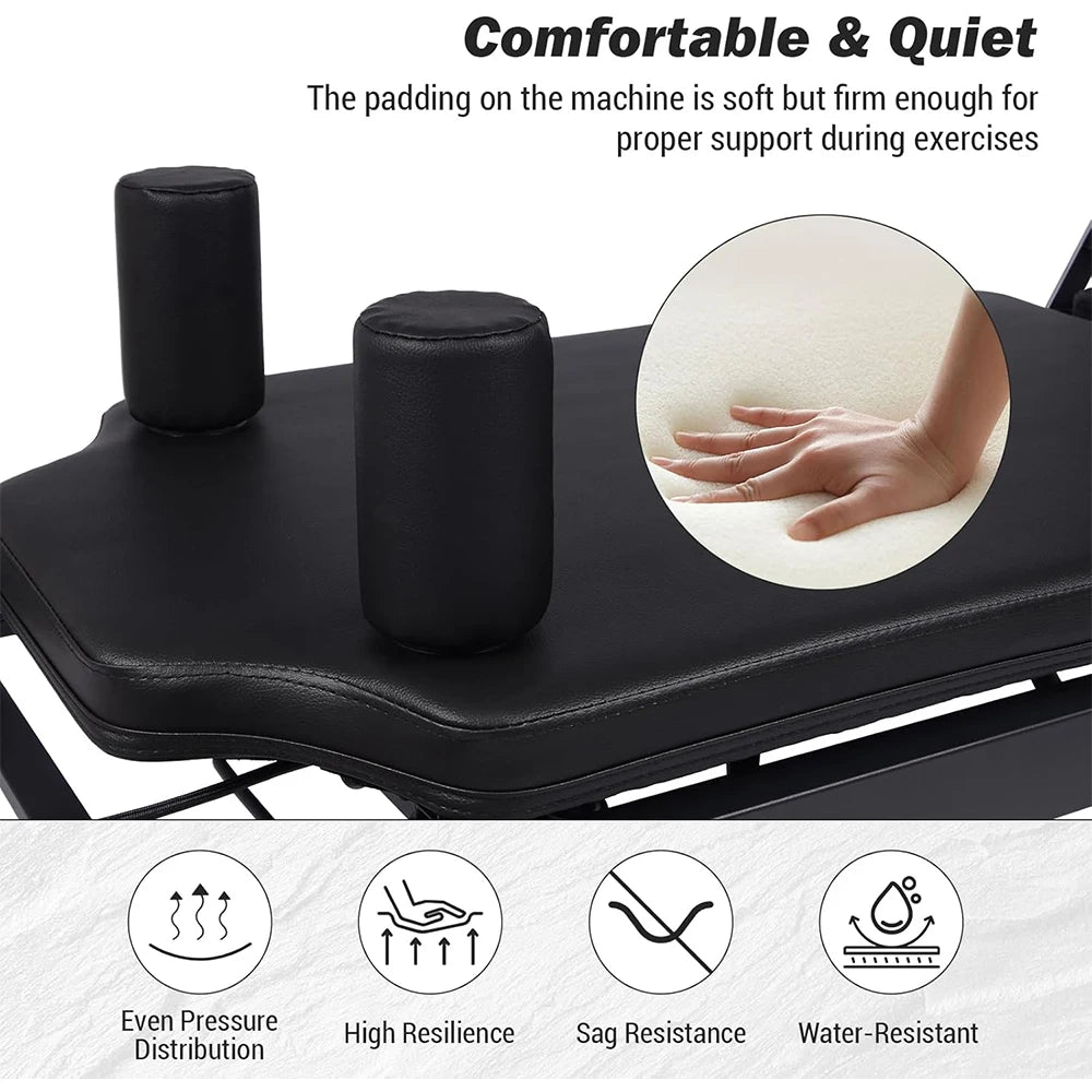 HiMISS Foldable Reformer Pilates Machine With Adjustable Resistance Levels