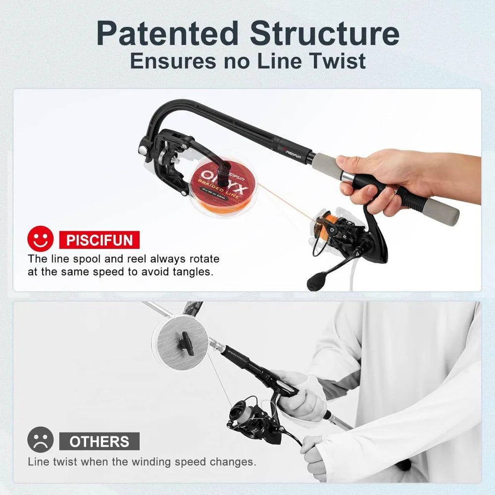 Automatic Fishing Line Spooler Winder With Adjustable Width Suction Base