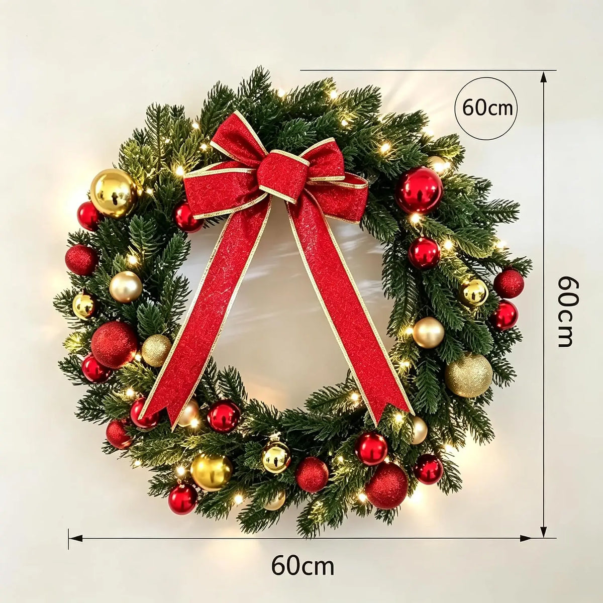 Twister Christmas Wreath With Bows And Ball Ornaments Holiday Decor