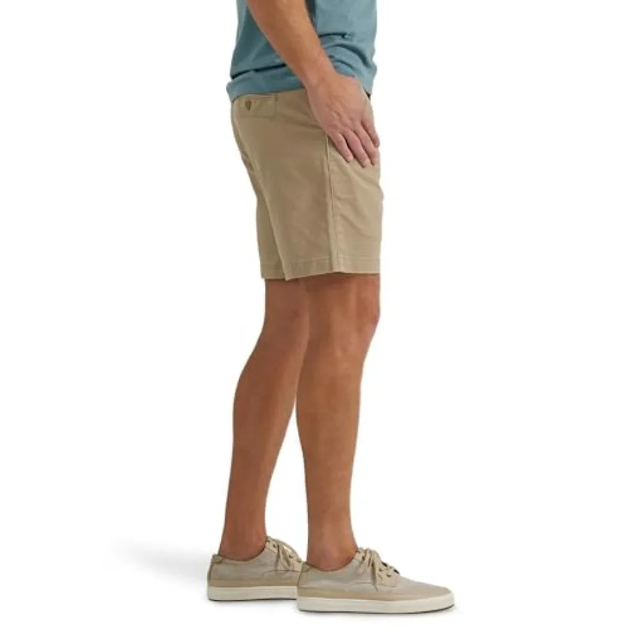 Men's Flat Front Shorts Knit Cotton Polyester For Summer