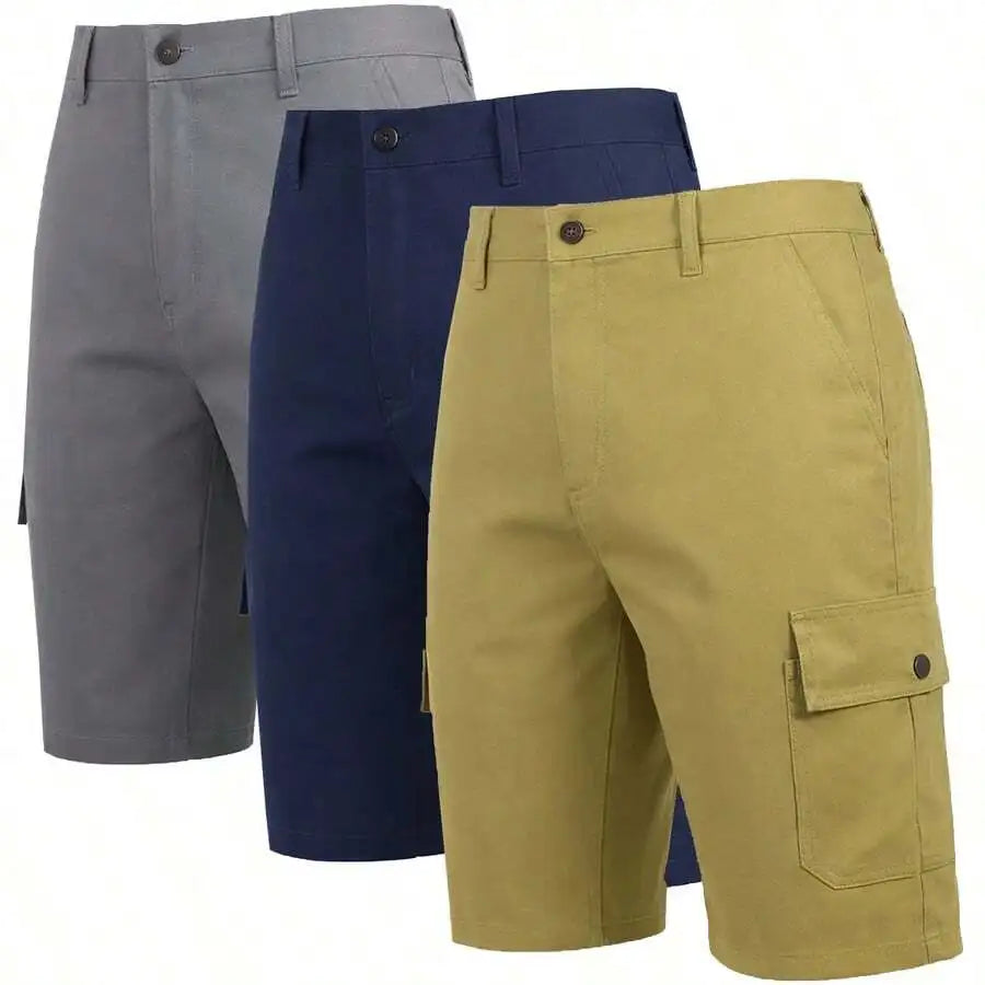 Mens Cotton Flex Stretch Cargo Shorts For Casual Summer Wear
