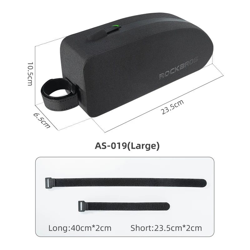 ROCKBROS Bicycle Bag Bike Frame Top Tube Bag Large Capacity Storage Waterproof Hard Shell Bicycle Bag MTB Road Bike Accessories